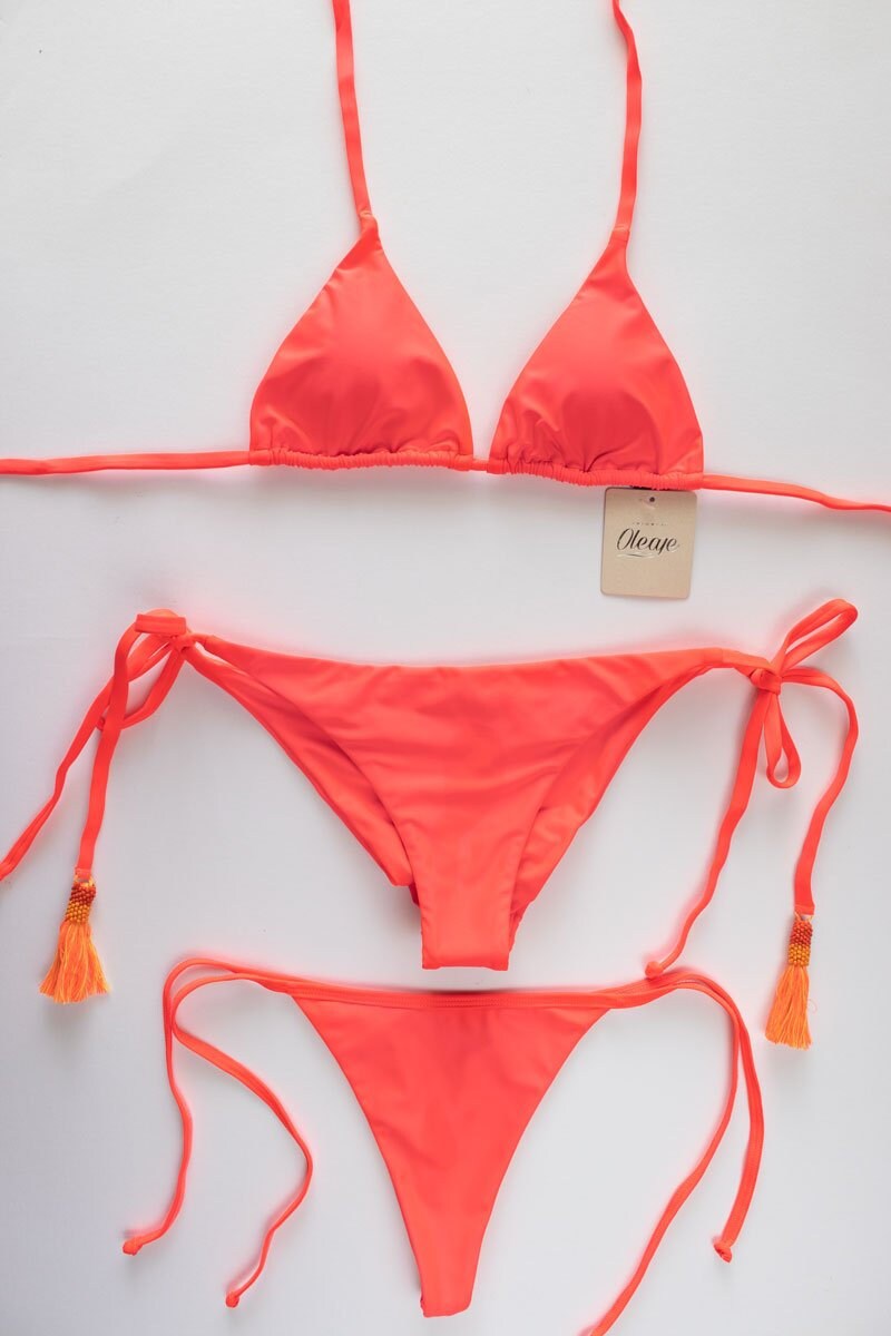 Fiesta Neon 3-piece Bikini Set by Oleaje Swimwear