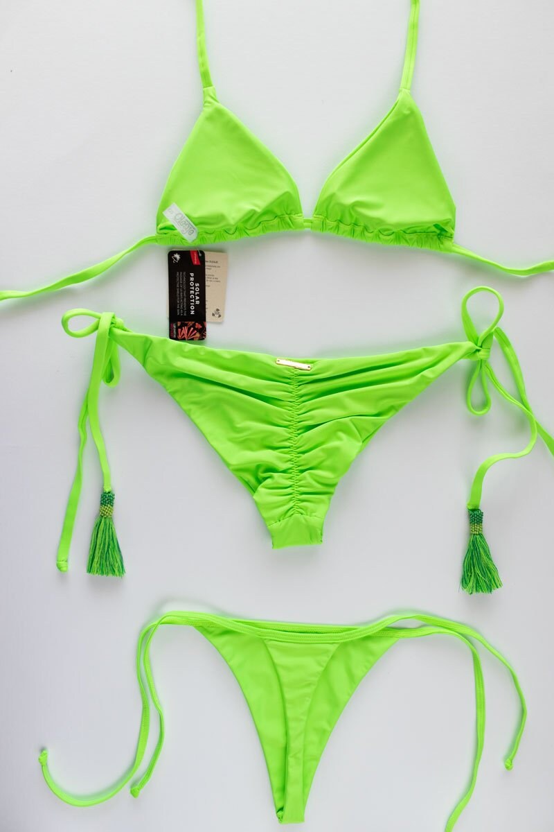 Fiesta Neon 3-piece Bikini Set by Oleaje Swimwear