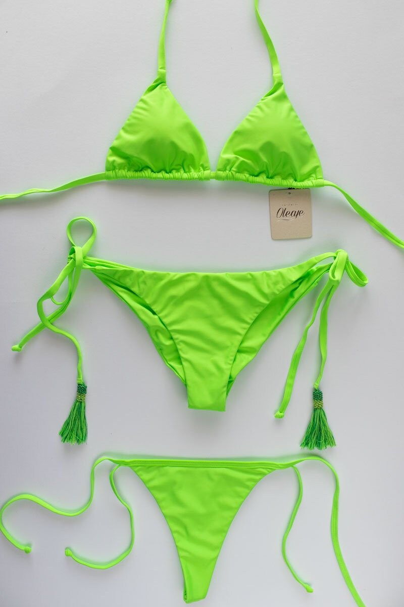 Fiesta Neon 3-piece Bikini Set by Oleaje Swimwear