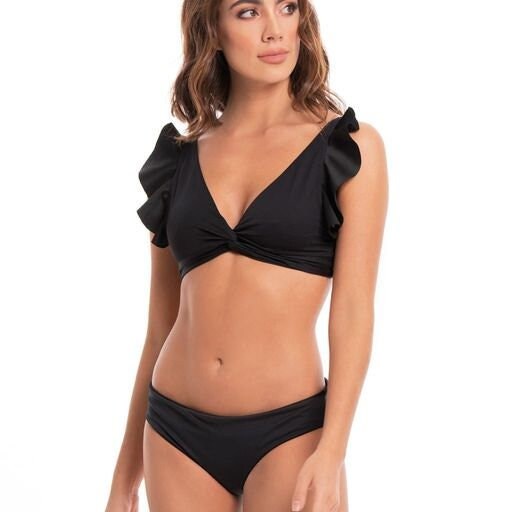 Palette Ruffle Twist Bikini Top by Milonga Beachwear